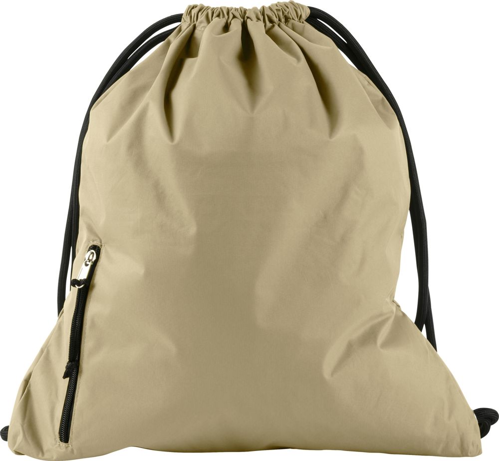 Pongee (190T) trekkoord rugzak Elise - voor bedrijven en relatiegeschenken - khaki (écru)