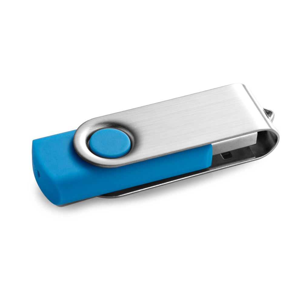 CLAUDIUS 16GB. 16 GB USB-stick met metalen clip - kopen of bedrukken - licht blauw