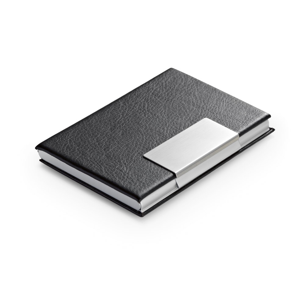 REEVES. Aluminium en PU kaarthouder - met logo of onbedrukt bestellen
