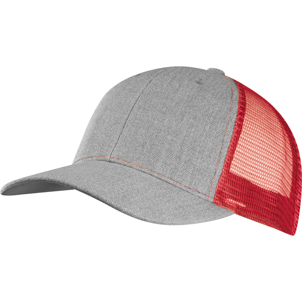 Baseballcap met net - kopen of bedrukken - rood