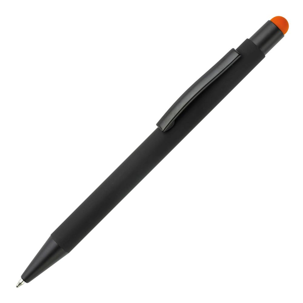 Balpen New York stylus metaal - voor bedrijven en relatiegeschenken - Zwart / Oranje