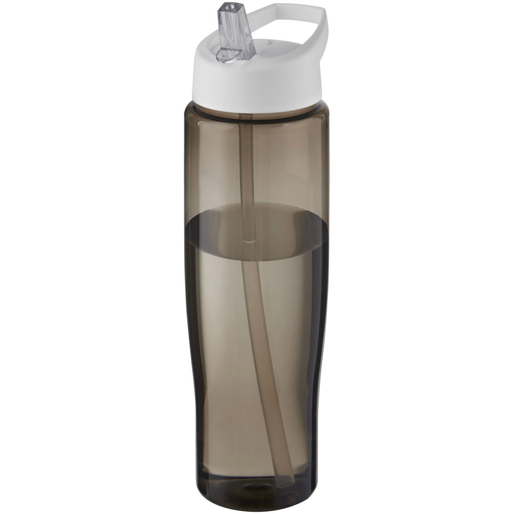 H2O Active® Eco Tempo drinkfles van 700 ml met tuitdeksel - bedrukt of onbedrukt verkrijgbaar - Wit, Houtskool