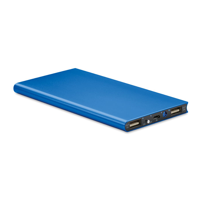 POWERFLAT8 - PowerBank 8000 mAh - voor bedrijven en relatiegeschenken - Royal Blauw