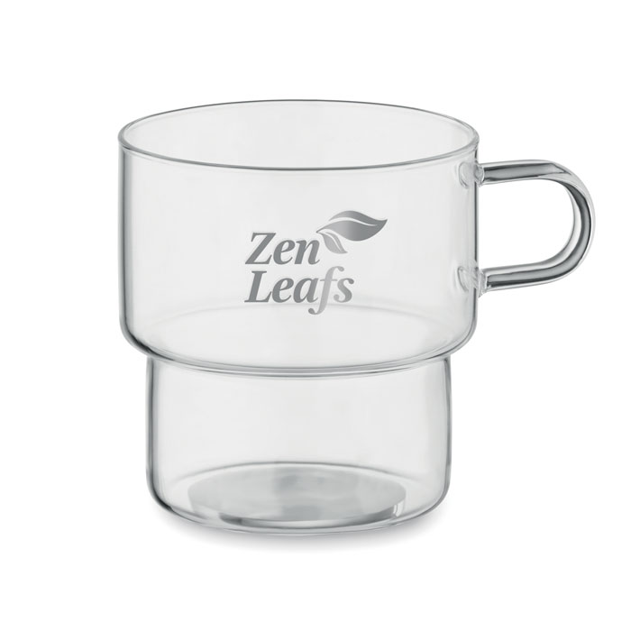 BOROMUG - Hoog borosilicaatglas 300ml - met logo of onbedrukt bestellen