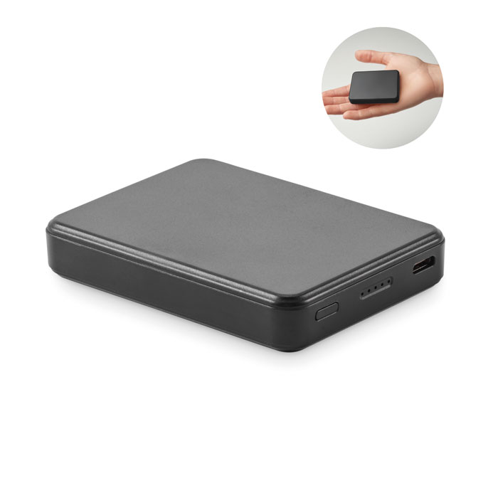 KLEINPOW - Powerbank 5000 mAh - kopen of bedrukken - Zwart