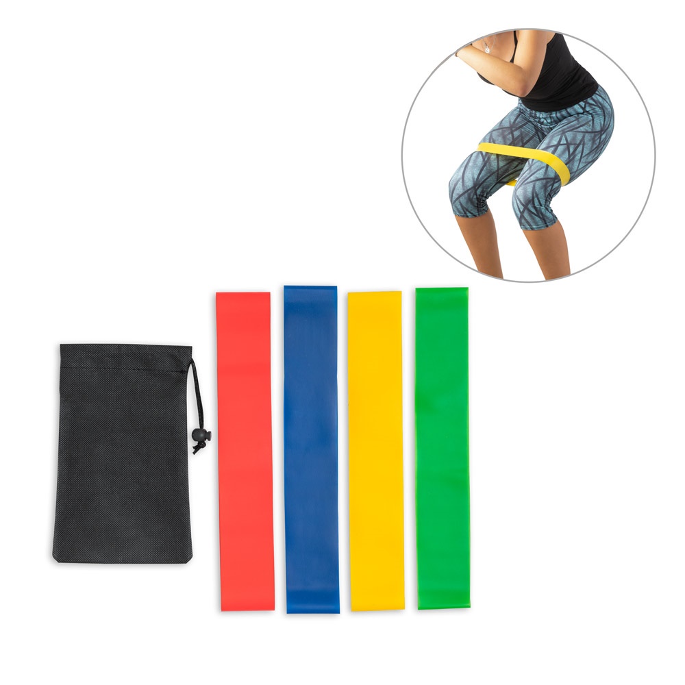 BURPEE. Set elastische banden met non-woven zakje - bedrukt of onbedrukt verkrijgbaar