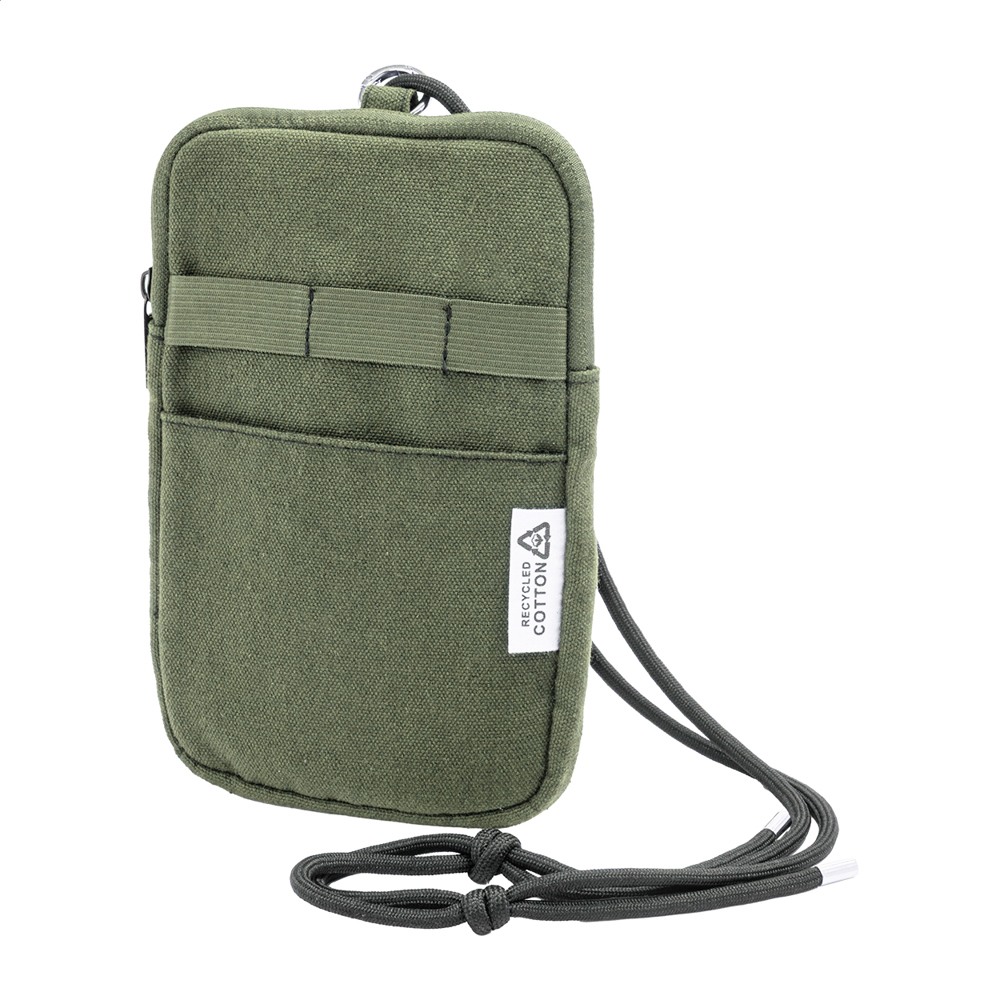 CanvaFon - gerecycled canvas crossbody mobiele tas - met logo of onbedrukt bestellen - Groen