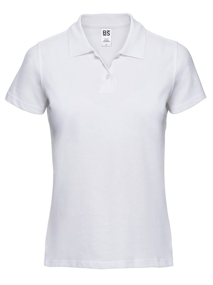 BS Evolution dames polo, 180 gr/m² - met logo of onbedrukt bestellen - Wit (WHITE)