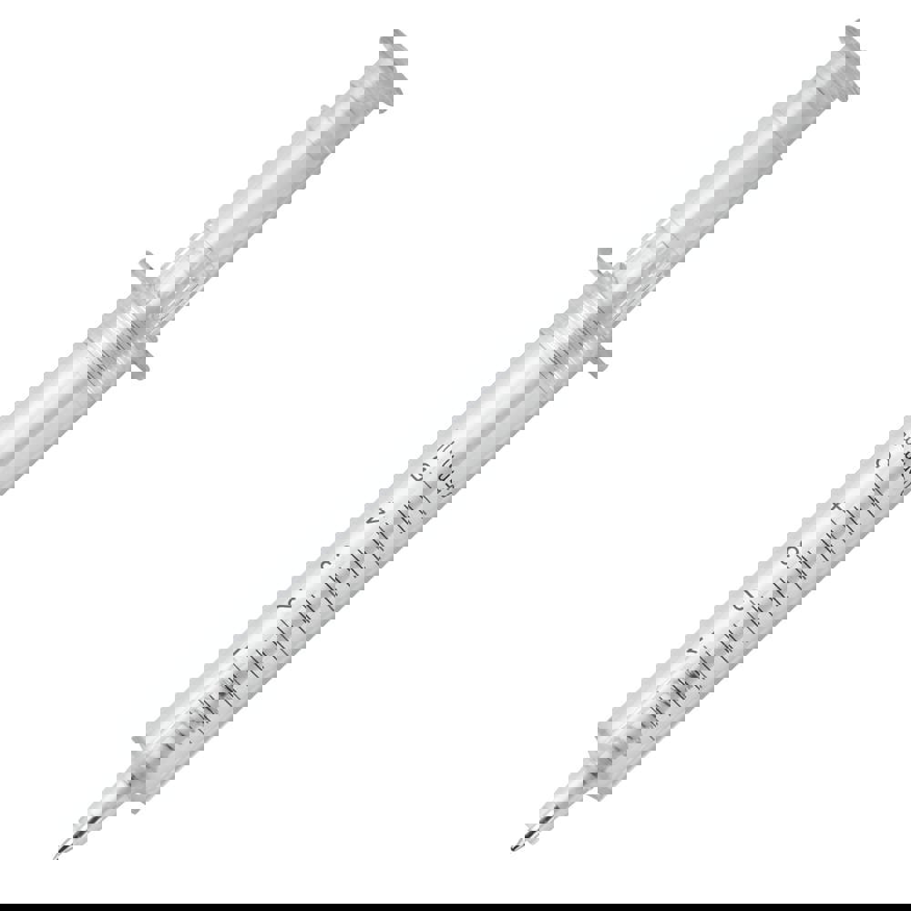 Injectiespuitpen transparant - bedrukt of onbedrukt verkrijgbaar - Transparant / Wit