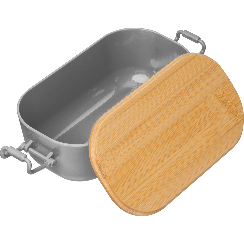 Lunchbox met bamboe deksel en clipsluiting