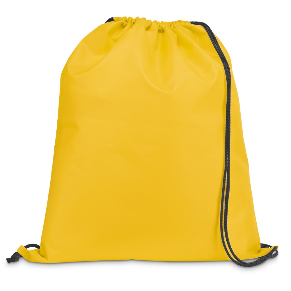 CARNABY. 210D rugzak met zwarte trekkoorden - kopen of bedrukken - Geel