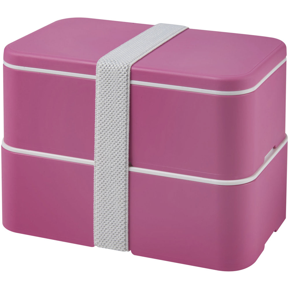 MIYO 700+700 ml dubbellaagse lunchbox - met logo of onbedrukt bestellen - Magenta, Magenta, Wit