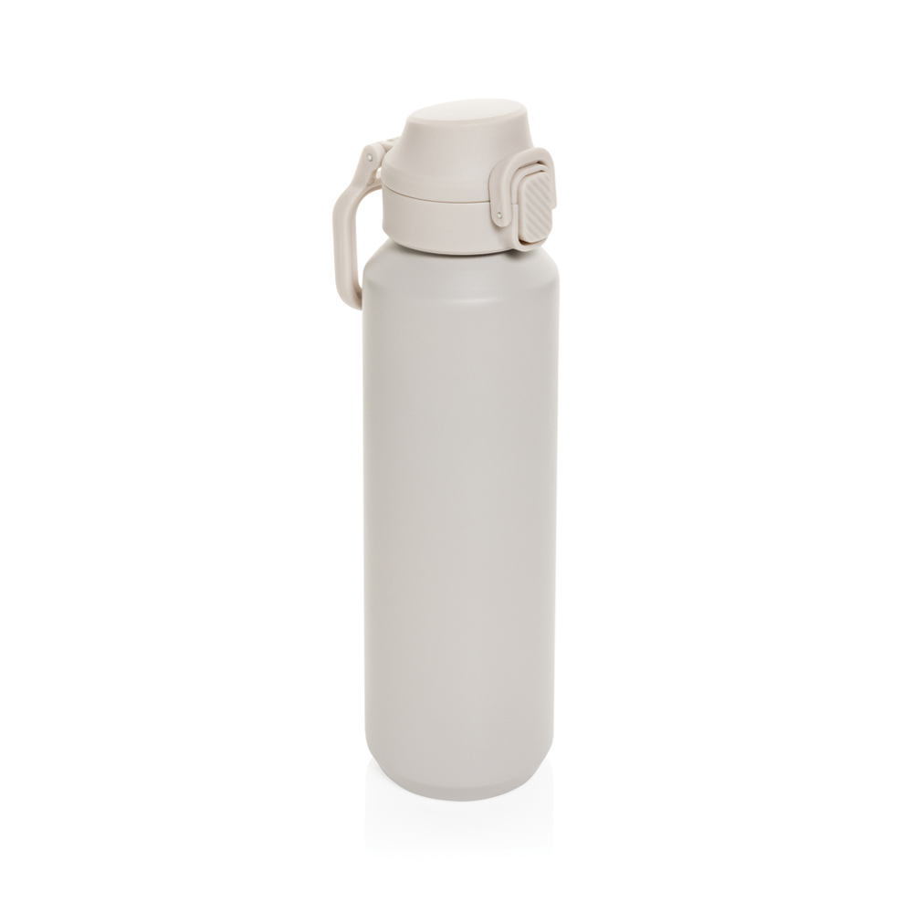 Via RCS Re-steel lockable sport bottle 600ML - bedrukt of onbedrukt verkrijgbaar - beige (± PMS Warm grey 1C)