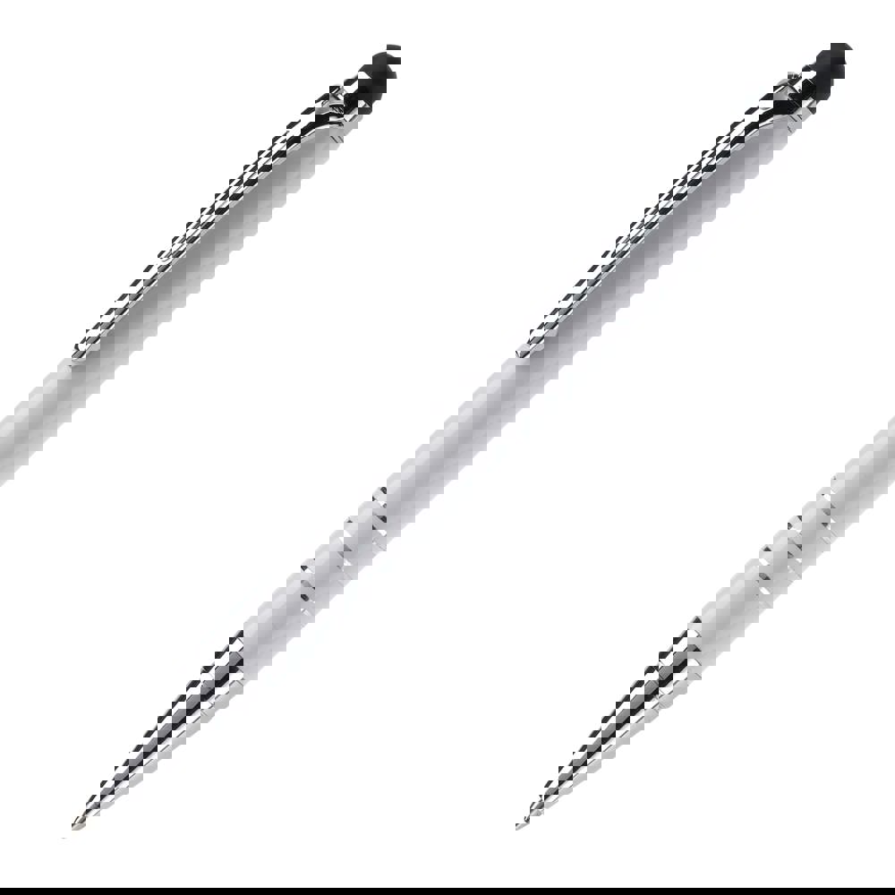 Balpen stylus metaal - voor bedrijven en relatiegeschenken - Wit