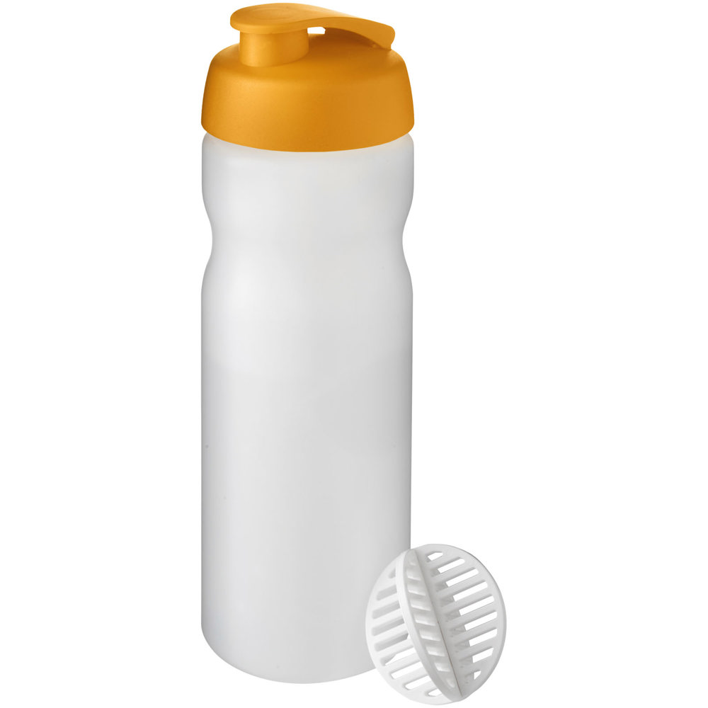 Baseline® Plus 650 ml sportfles met shaker bal - met logo of onbedrukt bestellen - Oranje, Mat helder