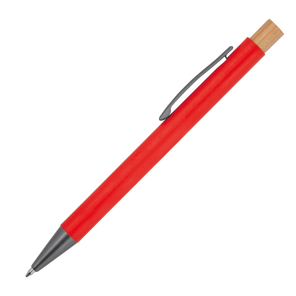 Pen van gerecycled aluminium met bamboe drukker