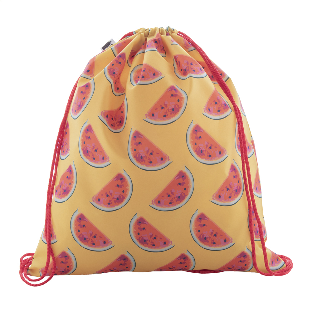 CreaDraw RPET - custom made trekkoord tas - met logo of onbedrukt bestellen - Rood/Wit