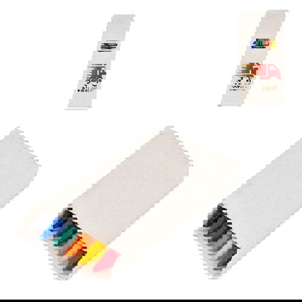 6 krijtjes in gerecyclede melkpakkenverpakking - voor bedrijven en relatiegeschenken