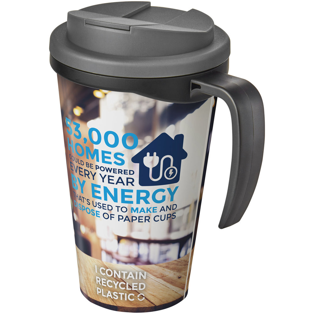 Brite-Americano® Grande 350 ml geïsoleerde beker - met logo of onbedrukt bestellen - Zwart, Grijs