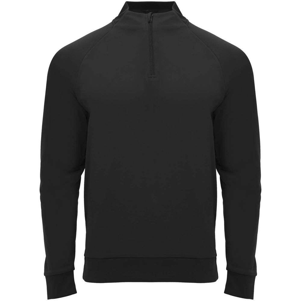 Epiro unisex sweatshirt met lange mouwen en kwartrits - voor bedrijven en relatiegeschenken - Zwart