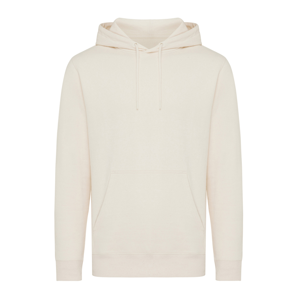 IQONIQ Rila lichtgewicht gerecycled katoen hoodie - bedrukt of onbedrukt verkrijgbaar - natural raw (± PMS natural raw undyed)