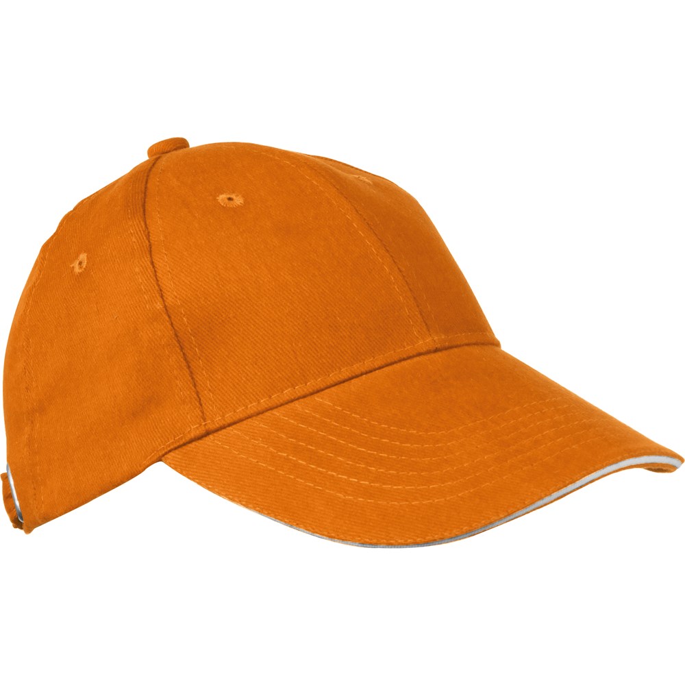 6-panel sandwich katoenen baseballcap - kopen of bedrukken - Oranje