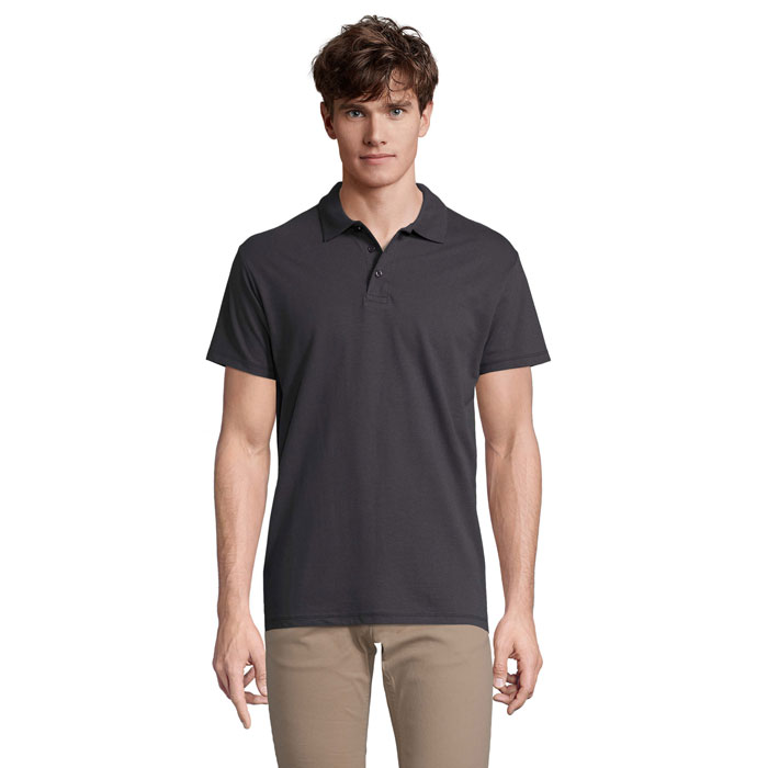 SPRING II - SPRING II HEREN Polo 210g - met logo of onbedrukt bestellen - Muisgrijs
