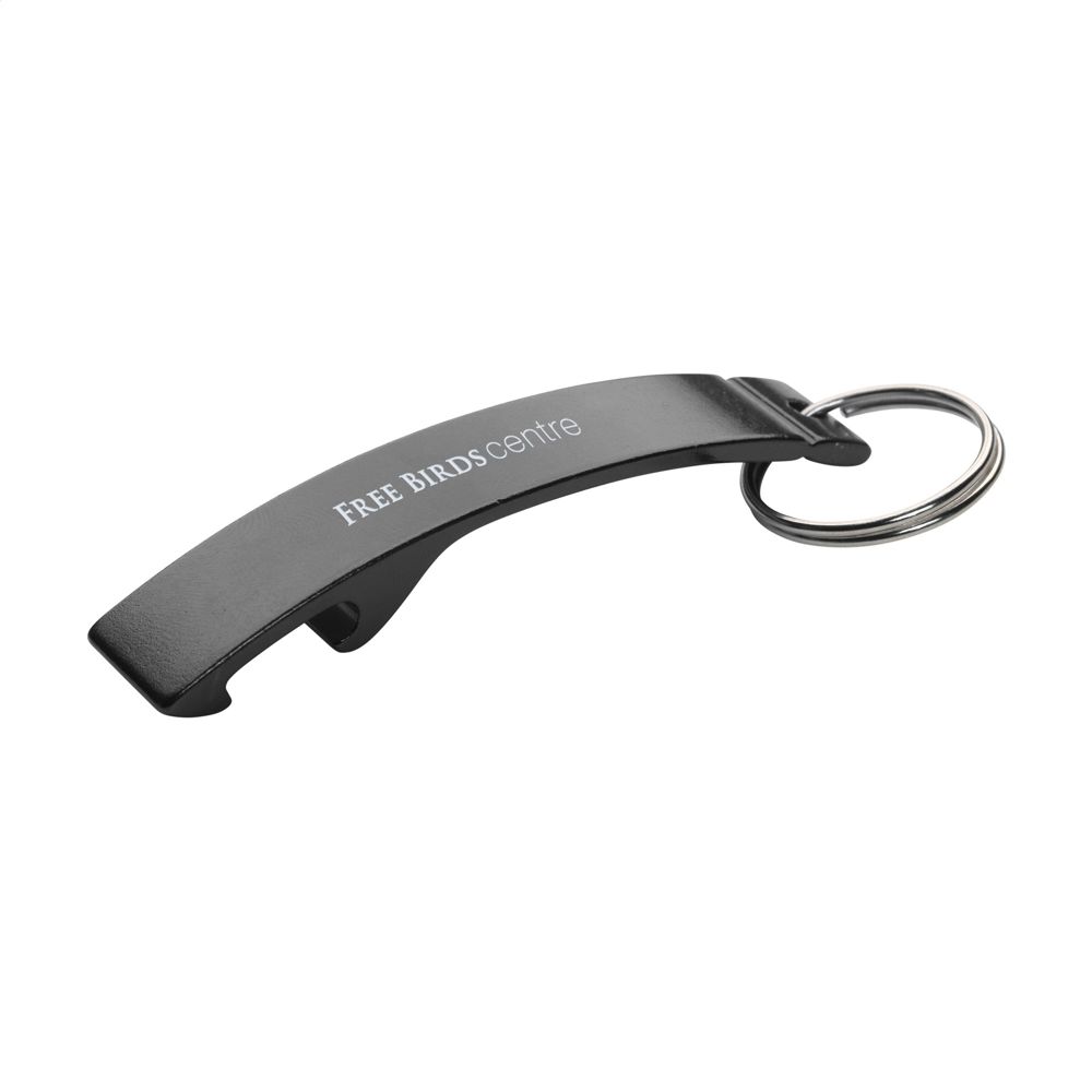 Alu Opener sleutelhanger - bedrukt of onbedrukt verkrijgbaar - Zwart