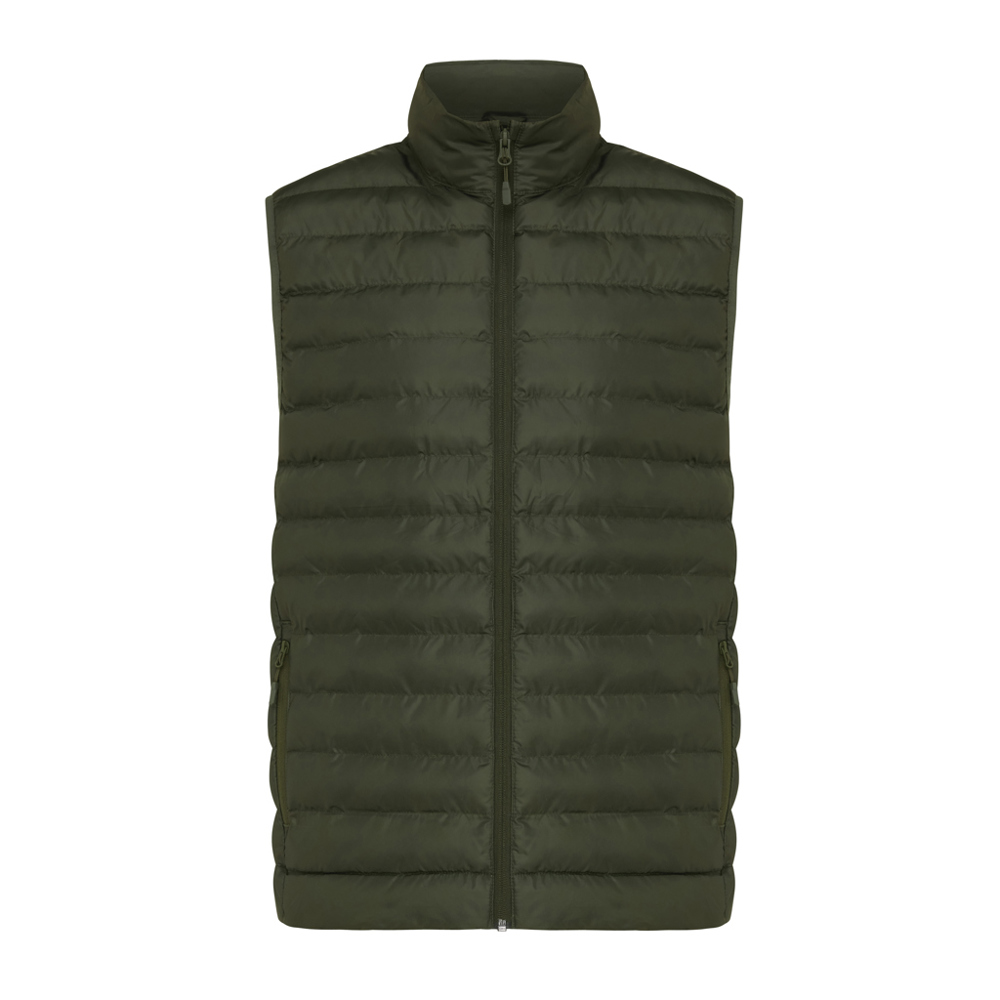 IQONIQ Meru heren gerecycled polyester bodywarmer - met logo of onbedrukt bestellen - khaki (± PMS 18-0523 TCX)