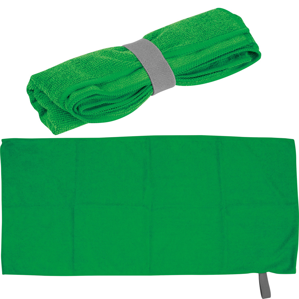 Handdoek van microvezel met elastiek - voor bedrijven en relatiegeschenken - Groen