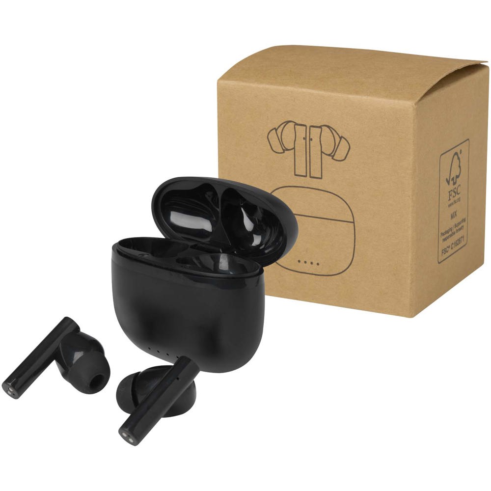 Alterf gerecycleerde plastic True Wireless Bluetooth®-oordopjes met siliconen oordopjes - bedrukt of onbedrukt