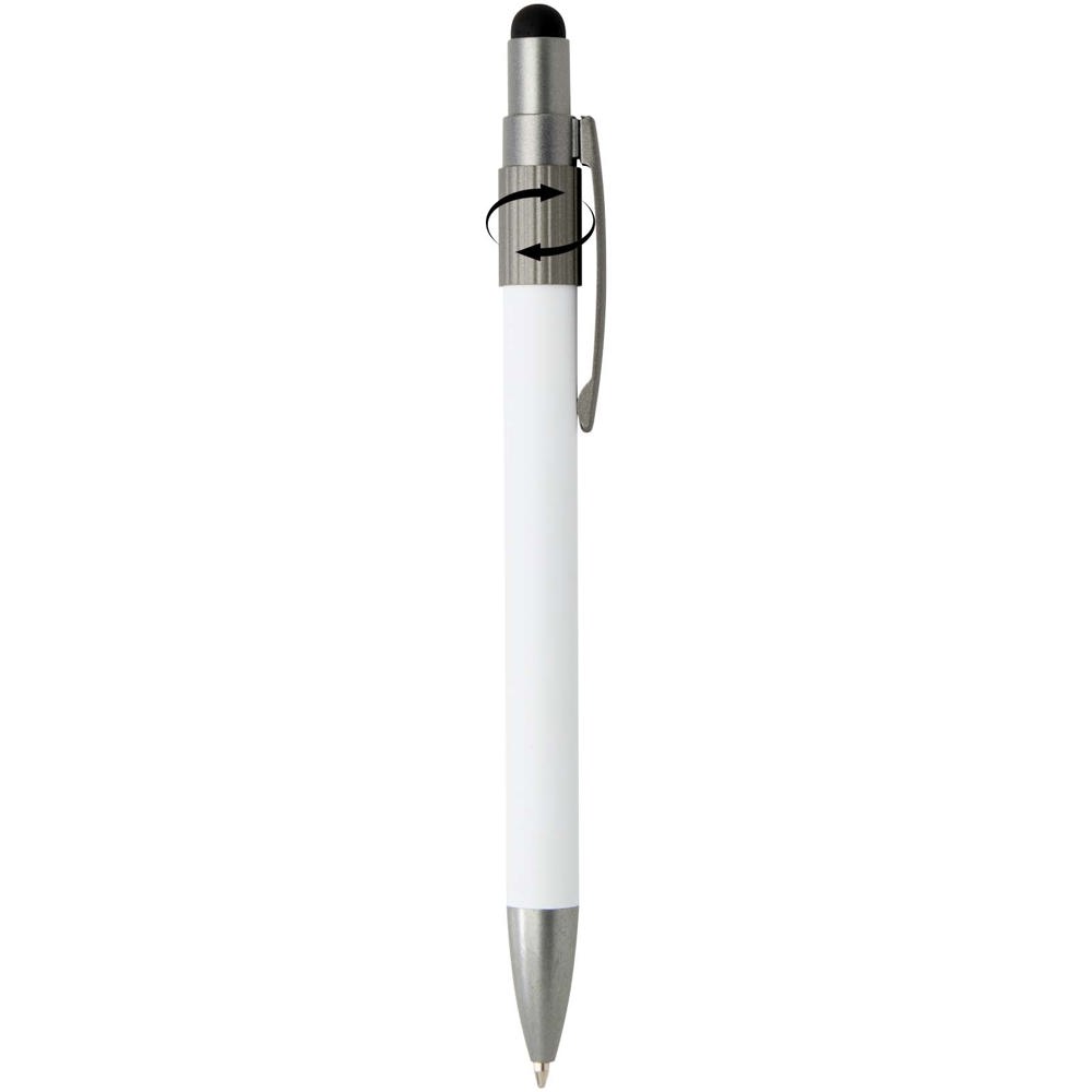 Rill RCS gerecycleerde balpen met stylus en fidget spinner (blauwe inkt)