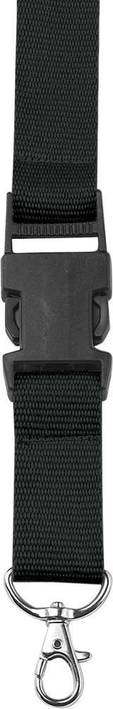Polyester (300D) keycord Bobbi - met logo of onbedrukt bestellen - Zwart