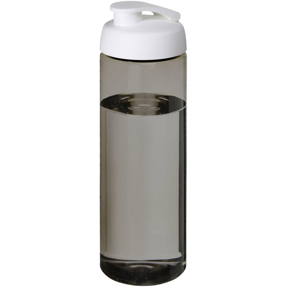 H2O Active® Eco Vibe 850 ml drinkfles met klapdeksel - voor bedrijven en relatiegeschenken - Houtskool, Wit