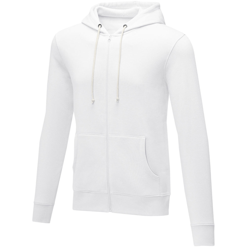 Theron heren hoodie met ritssluiting - met logo of onbedrukt bestellen - Wit