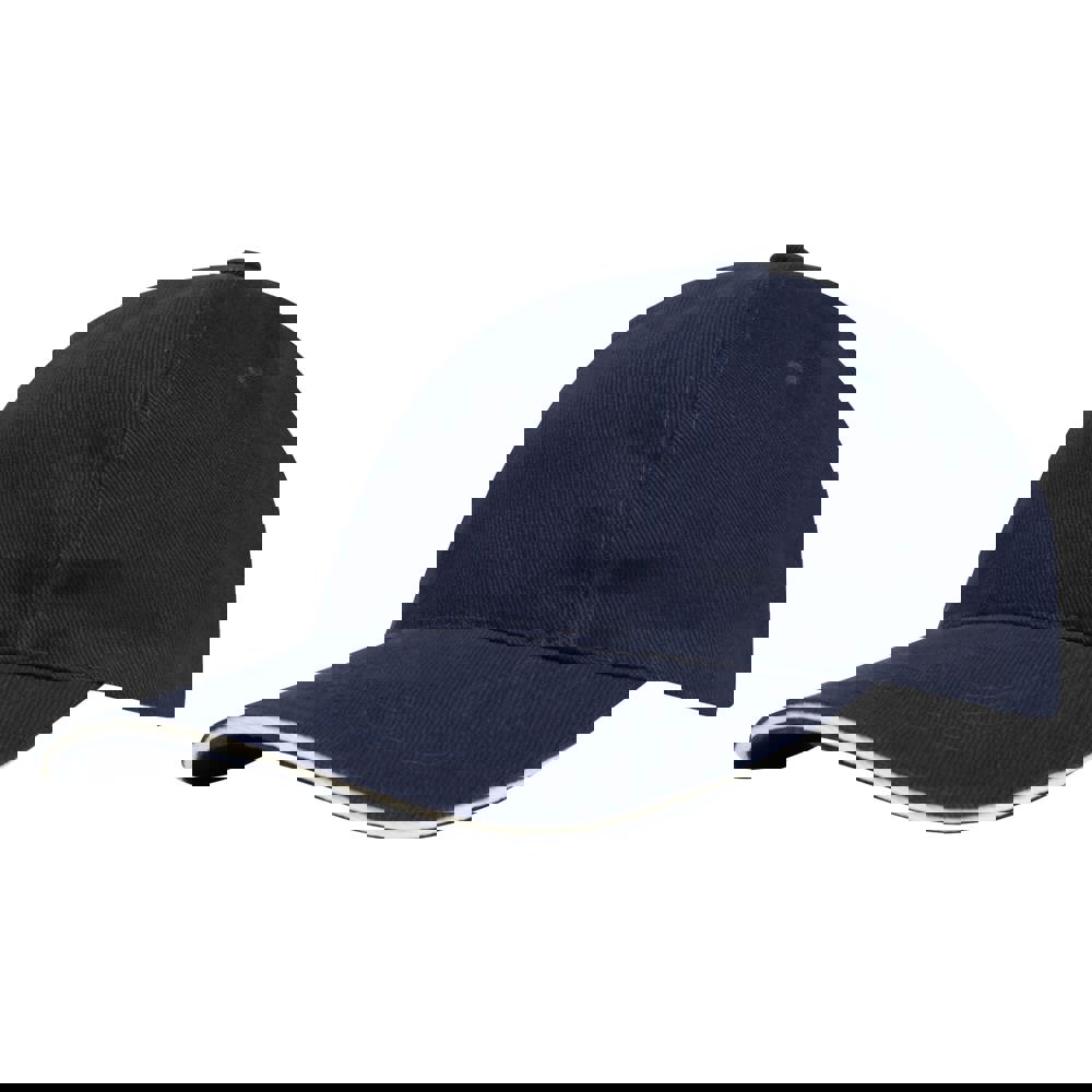 Brushed promo cap - met logo of onbedrukt bestellen - Navy (PMS 533c) / Wit