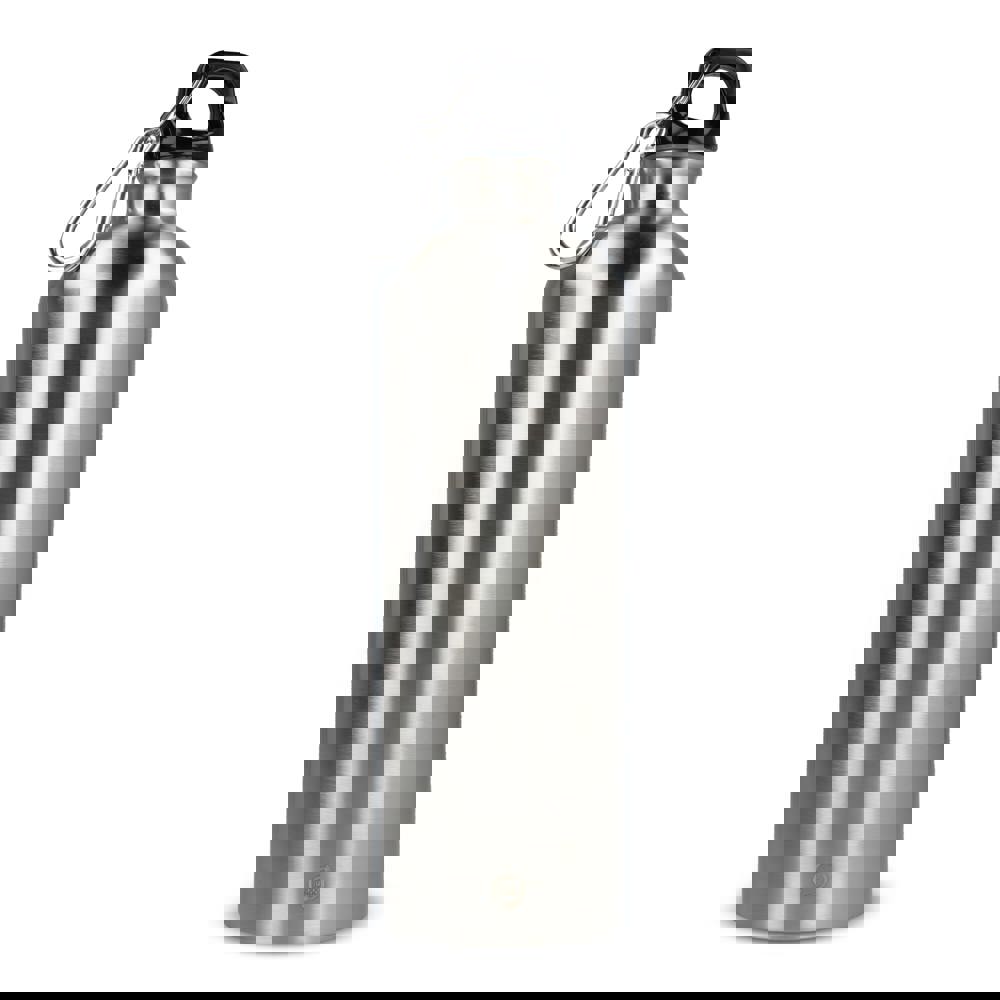 R-SS enkelwandige fles met karabijnhaak 750ml - kopen of bedrukken - Zilver
