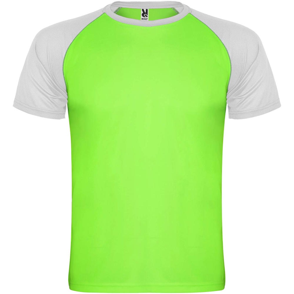 Indianapolis sportshirt met korte mouwen voor kinderen - bedrukt of onbedrukt verkrijgbaar - Fluor groen, Wit