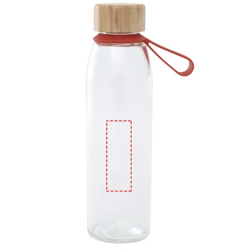 Porto 500 ml glazen waterfles met siliconen handgreep en bamboe deksel 