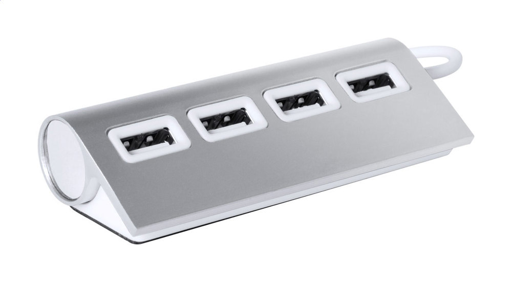 Wudge - USB hub - kopen of bedrukken - zilver/wit