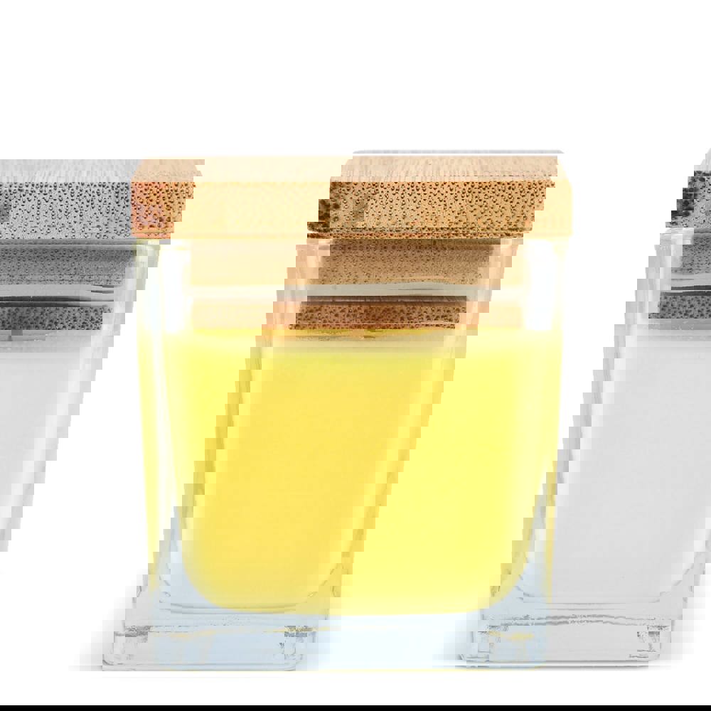 Chakra plantaardige kaars in glazen houder