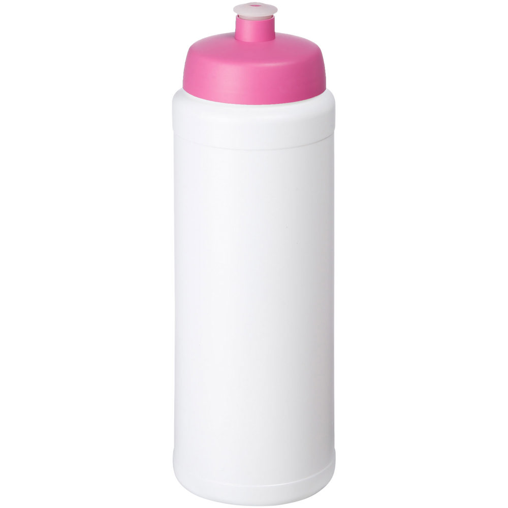 Baseline® Plus grip 750 ml sportfles met sportdeksel - bedrukt of onbedrukt verkrijgbaar - Wit, Roze