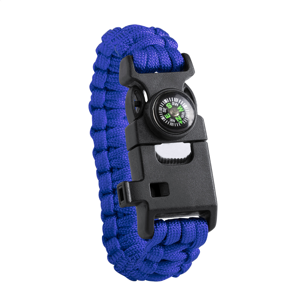 Peary - survival armband - bedrukt of onbedrukt verkrijgbaar - blauw/zwart