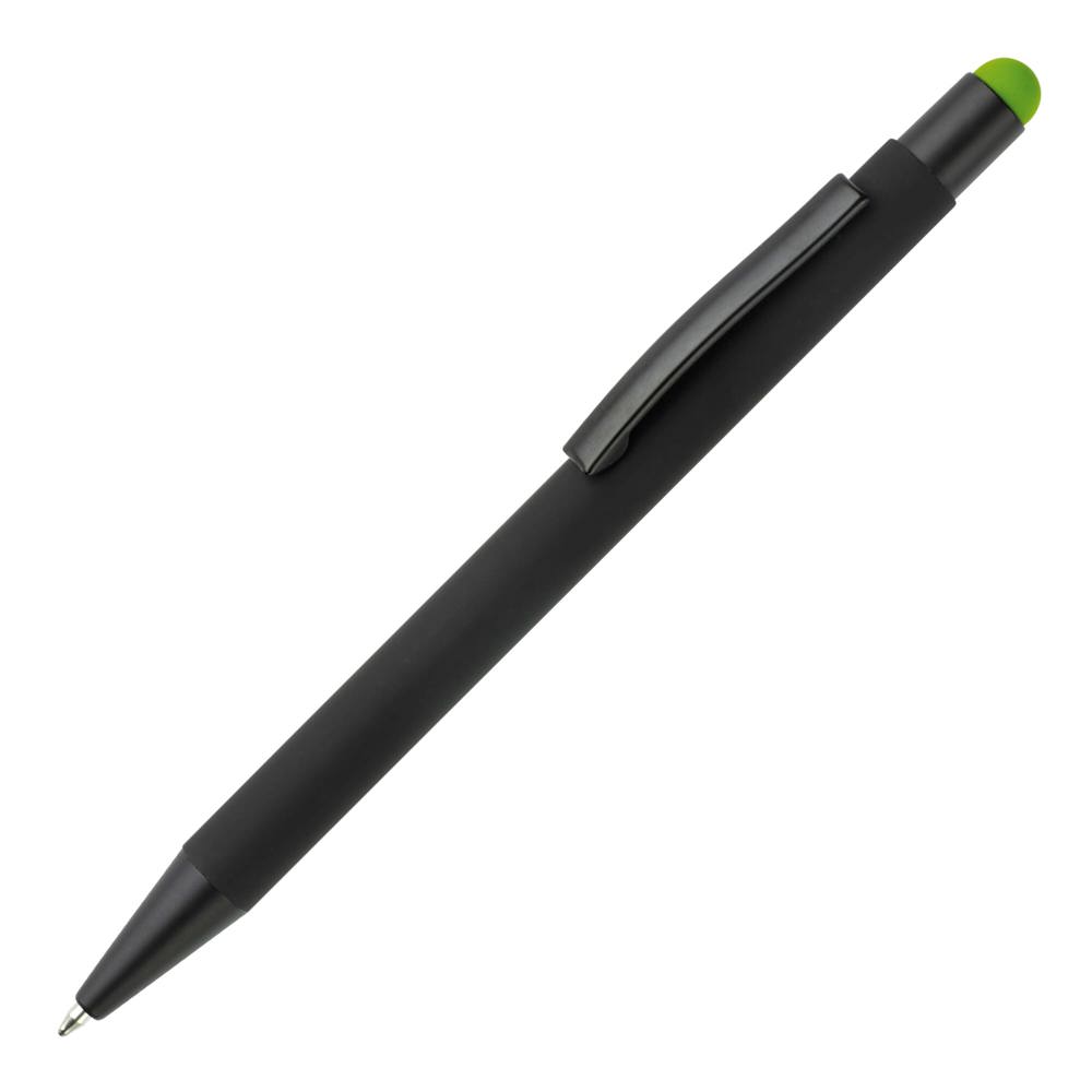 Balpen New York stylus metaal - voor bedrijven en relatiegeschenken - Zwart / Lichtgroen