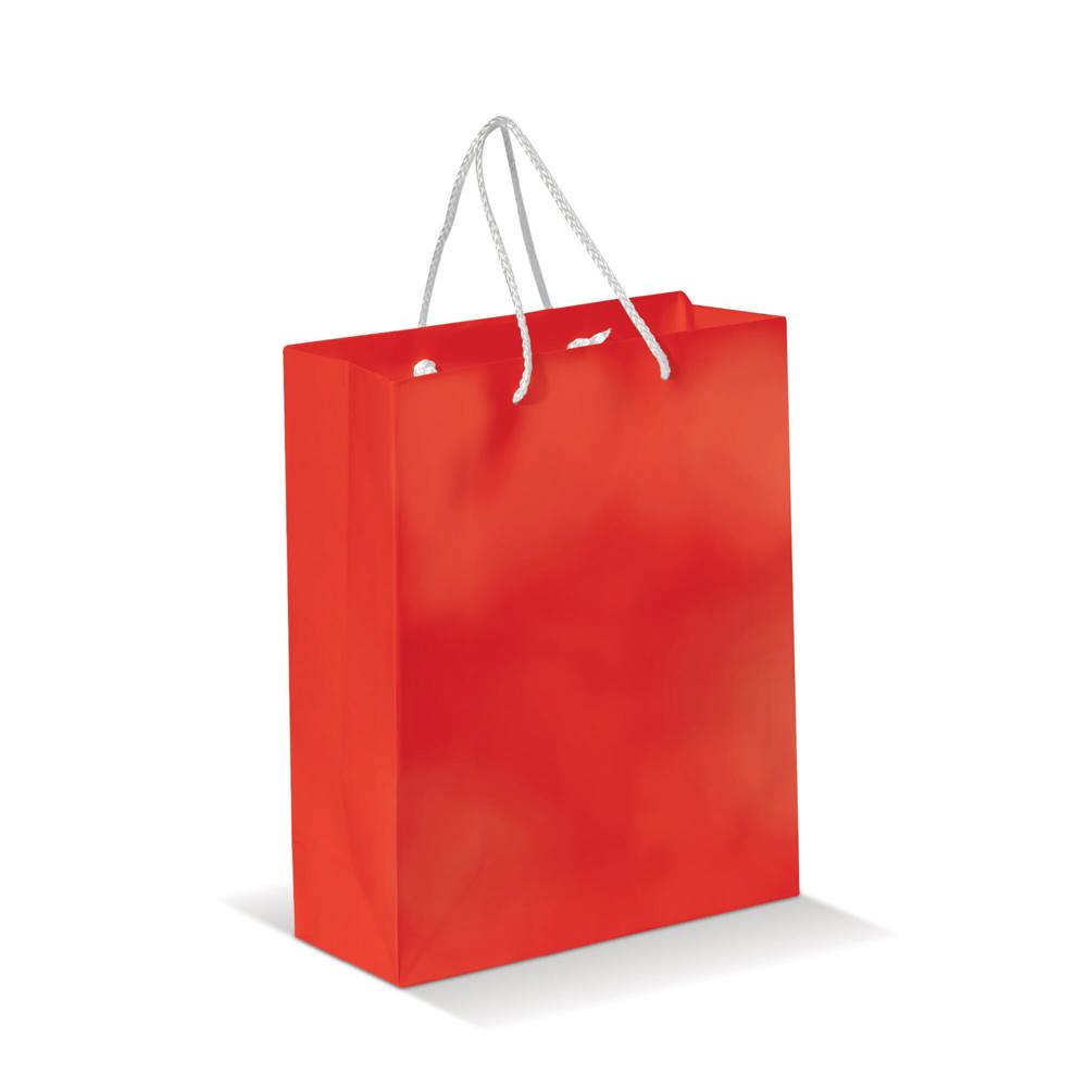 Draagtas papier middel 200g/m2 - voor bedrijven en relatiegeschenken - rood