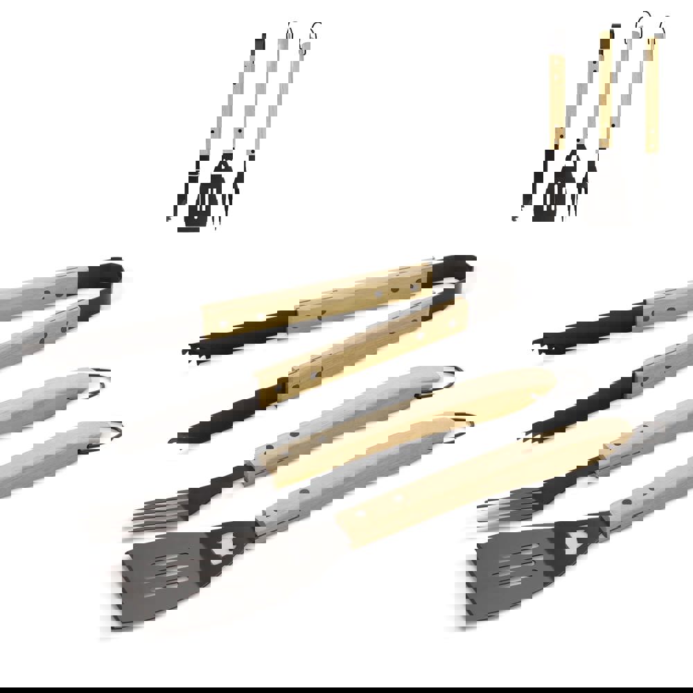 Barbecue gereedschapsset hout - kopen of bedrukken