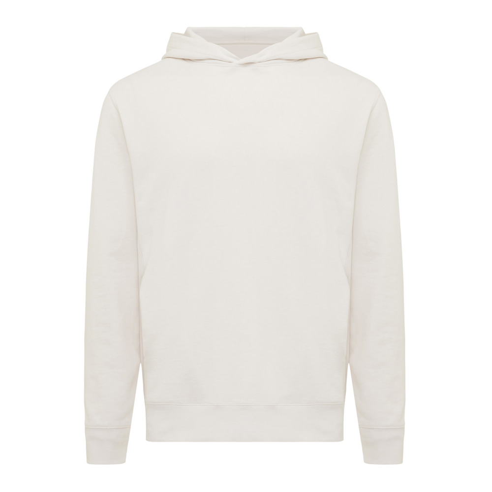 IQONIQ Yengo recycled katoen hoodie met steekzakken - voor bedrijven en relatiegeschenken - ivory white (± PMS 12-2103 TCX)