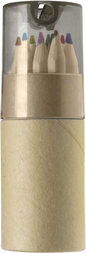 ABS en kartonnen koker met potloden Terrence - voor bedrijven en relatiegeschenken - Zwart