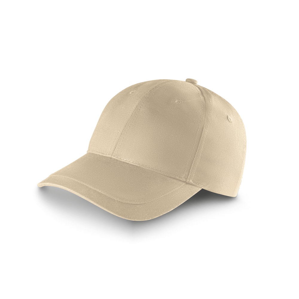 RYAN. Cap gemaakt van geborsteld (65% gerecycled) katoen - voor bedrijven en relatiegeschenken - beige