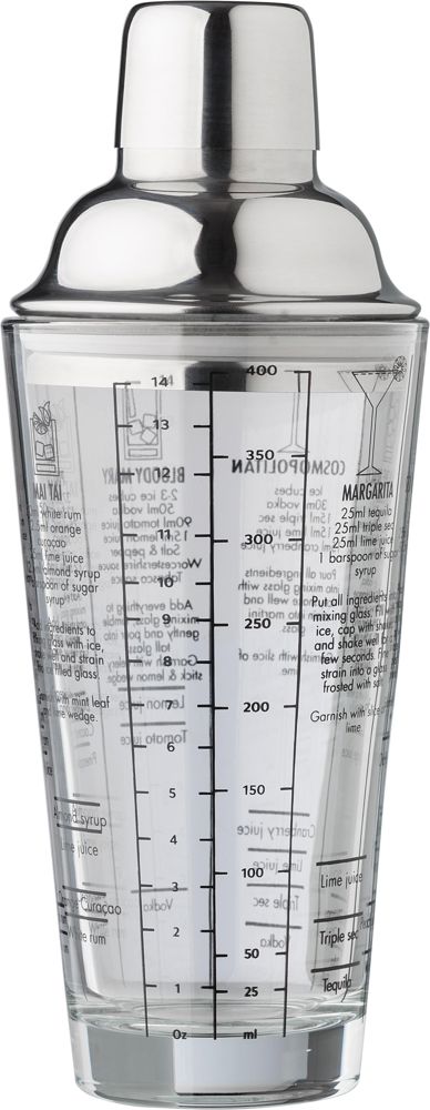 Glazen cocktailshaker (400 ml) Adela - bedrukt of onbedrukt verkrijgbaar